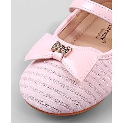 Cute Walk by Babyhug Ballerina with Bow Applique and Velcro Closure - Beige