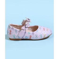 Cute Walk by Babyhug Velcro Closure Ballerina With Bow Print & Butterfly Applique - White