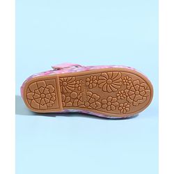 Cute Walk by Babyhug Velcro Closure Printed Ballerina With Bow Applique - Purple