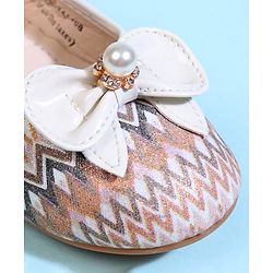 Cute Walk by Babyhug Velcro Closure Printed Ballerina With Bow Applique - Purple