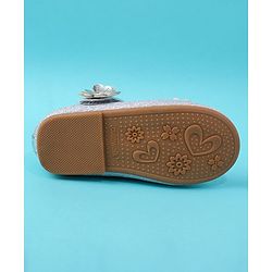 Cute Walk by Babyhug Ballerina with Floral Applique - Silver