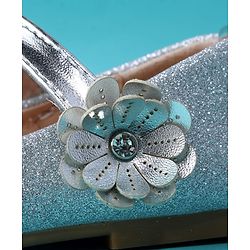Cute Walk by Babyhug Ballerina with Floral Applique - Silver