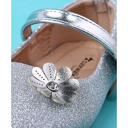 Cute Walk by Babyhug Ballerina with Floral Applique - Silver