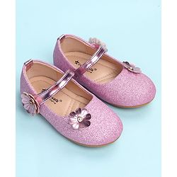 Cute Walk by Babyhug Ballerina with Floral Applique - Silver