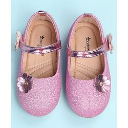 Cute Walk by Babyhug Ballerina with Floral Applique - Silver