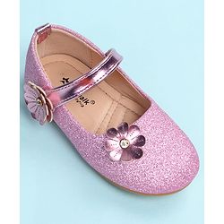 Cute Walk by Babyhug Ballerina with Floral Applique - Silver