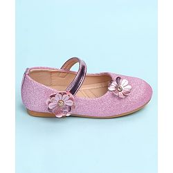 Cute Walk by Babyhug Ballerina with Floral Applique - Silver
