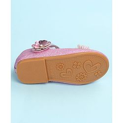 Cute Walk by Babyhug Ballerina with Floral Applique - Silver