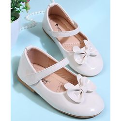 Cute Walk by Babyhug Velcro Closure Ballerina With Bow Applique - Beige