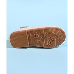Cute Walk by Babyhug Velcro Closure Ballerina With Bow Applique - Beige