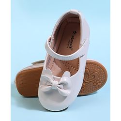 Cute Walk by Babyhug Velcro Closure Ballerina With Bow Applique - Beige