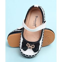 Cute Walk by Babyhug Velcro Closure Ballerina with Bow Applique - Black