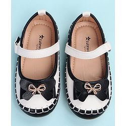 Cute Walk by Babyhug Velcro Closure Ballerina with Bow Applique - Black