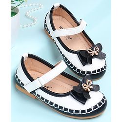 Cute Walk by Babyhug Velcro Closure Ballerina with Bow Applique - Black