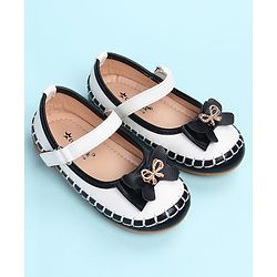 Cute Walk by Babyhug Velcro Closure Ballerina with Bow Applique - Black