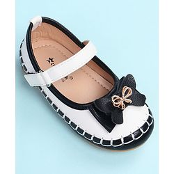 Cute Walk by Babyhug Velcro Closure Ballerina with Bow Applique - Black