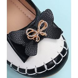 Cute Walk by Babyhug Velcro Closure Ballerina with Bow Applique - Black