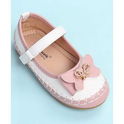 Cute Walk by Babyhug Velcro Closure Ballerina with Bow Applique - Black
