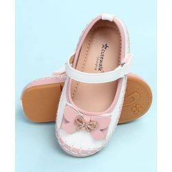 Cute Walk by Babyhug Velcro Closure Ballerina with Bow Applique - Black
