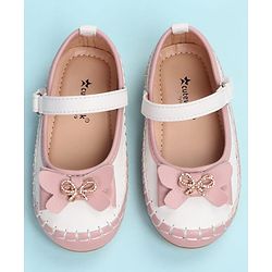 Cute Walk by Babyhug Velcro Closure Ballerina with Bow Applique - Black