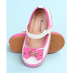Cute Walk by Babyhug Velcro Closure Ballerina with Bow Applique - Black