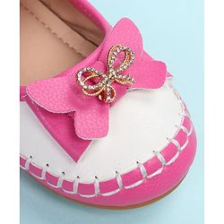 Cute Walk by Babyhug Velcro Closure Ballerina with Bow Applique - Black