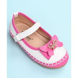 Cute Walk by Babyhug Velcro Closure Ballerina with Bow Applique - Black