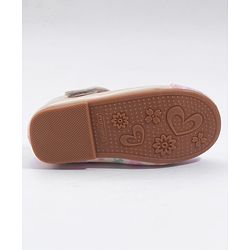 Cute Walk by Babyhug Velcro Closure Ballerina with Floral Applique - Pink