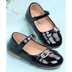 Cute Walk by Babyhug Velcro Closure Ballerina with Embellishment - Black