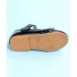 Cute Walk by Babyhug Velcro Closure Ballerina with Embellishment - Black