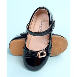 Cute Walk by Babyhug Velcro Closure Ballerina with Embellishment - Black