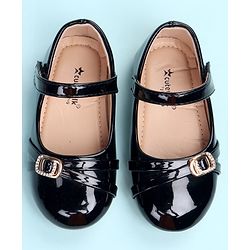 Cute Walk by Babyhug Velcro Closure Ballerina with Embellishment - Black