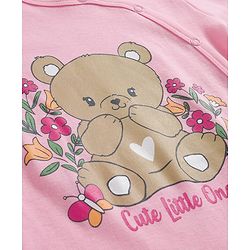 Babyhug 100% Cotton Knit Full Sleeves Onesie With Text Print - Navy Blue