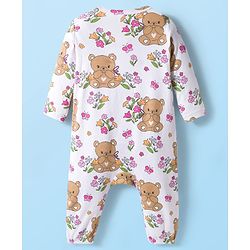 Babyhug 100% Cotton Interlock Knit Full Sleeves Rompers Pack Of 2 - Pink & White