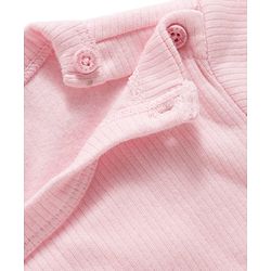 Babyhug 100% Cotton Interlock Knit Full Sleeves Rompers Pack Of 2 - Pink & White