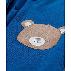 Babyhug 100% Cotton Knit Full Sleeves Rompers With Teddy Bear Print Pack of 2 - Navy Blue & White