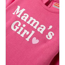Babyhug 100% Cotton Knit Full Sleeves Onesie With Mama's Girl Print - Pink