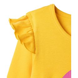 Babyhug 100% Cotton Knit Full Sleeves Onesie With Rainbow & Floral Print - Yellow