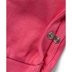 Babyhug 100% Cotton Knit Full Sleeves Romper With Bunny & Floral Print - Pink