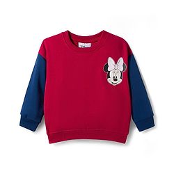 Babyhug Disney Terry Knit  Full Sleeves Sweatshirt and Track Pant Set with Minnie Mouse Graphic - Maroon