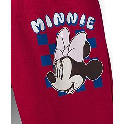 Babyhug Disney Terry Knit  Full Sleeves Sweatshirt and Track Pant Set with Minnie Mouse Graphic - Maroon