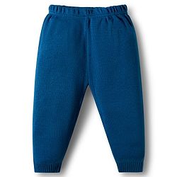 Babyhug Knitted Full Sleeves Striped Sweater Set - Navy Blue