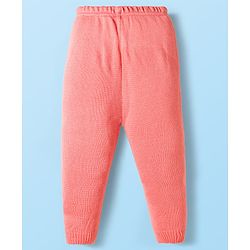 Babyhug Knitted Full Sleeves Sweater Set With Color Block Design & Badge Detailing - Pink & White