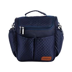 Babyhug 2-in-1 Quilted Sling cum Tote Diaper Bag for Travel - Spacious, Stylish, and Multifunctional| Adjustable Shoulder Strap| Insulated Bottle Pouches| Water Resistant| Carry Handle - Blue