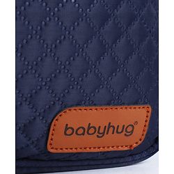 Babyhug 2-in-1 Quilted Sling cum Tote Diaper Bag for Travel - Spacious, Stylish, and Multifunctional| Adjustable Shoulder Strap| Insulated Bottle Pouches| Water Resistant| Carry Handle - Blue