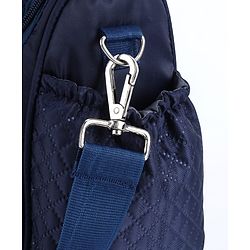 Babyhug 2-in-1 Quilted Sling cum Tote Diaper Bag for Travel - Spacious, Stylish, and Multifunctional| Adjustable Shoulder Strap| Insulated Bottle Pouches| Water Resistant| Carry Handle - Blue