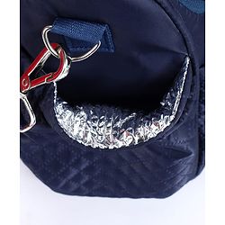 Babyhug 2-in-1 Quilted Sling cum Tote Diaper Bag for Travel - Spacious, Stylish, and Multifunctional| Adjustable Shoulder Strap| Insulated Bottle Pouches| Water Resistant| Carry Handle - Blue