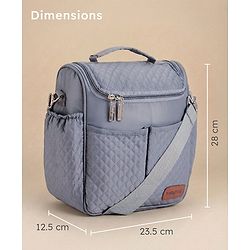Babyhug 2-in-1 Quilted Sling cum Tote Diaper Bag for Travel - Spacious, Stylish, and Multifunctional| Adjustable Shoulder Strap| Insulated Bottle Pouches| Water Resistant| Carry Handle - Blue
