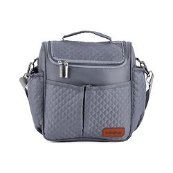 Babyhug 2-in-1 Quilted Sling cum Tote Diaper Bag for Travel - Spacious, Stylish, and Multifunctional| Adjustable Shoulder Strap| Insulated Bottle Pouches| Water Resistant| Carry Handle - Blue