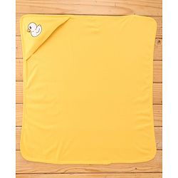 Babyhug Premium 100% Cotton Newborn Gift Set  11 Pcs Clothing Hamper Duck Print - Yellow| Jhabla, Bib, Wrapper, Mittens, Booties, 3 Wash cloths & 2 Nappies| Gift Set for New Born Boys & Girls